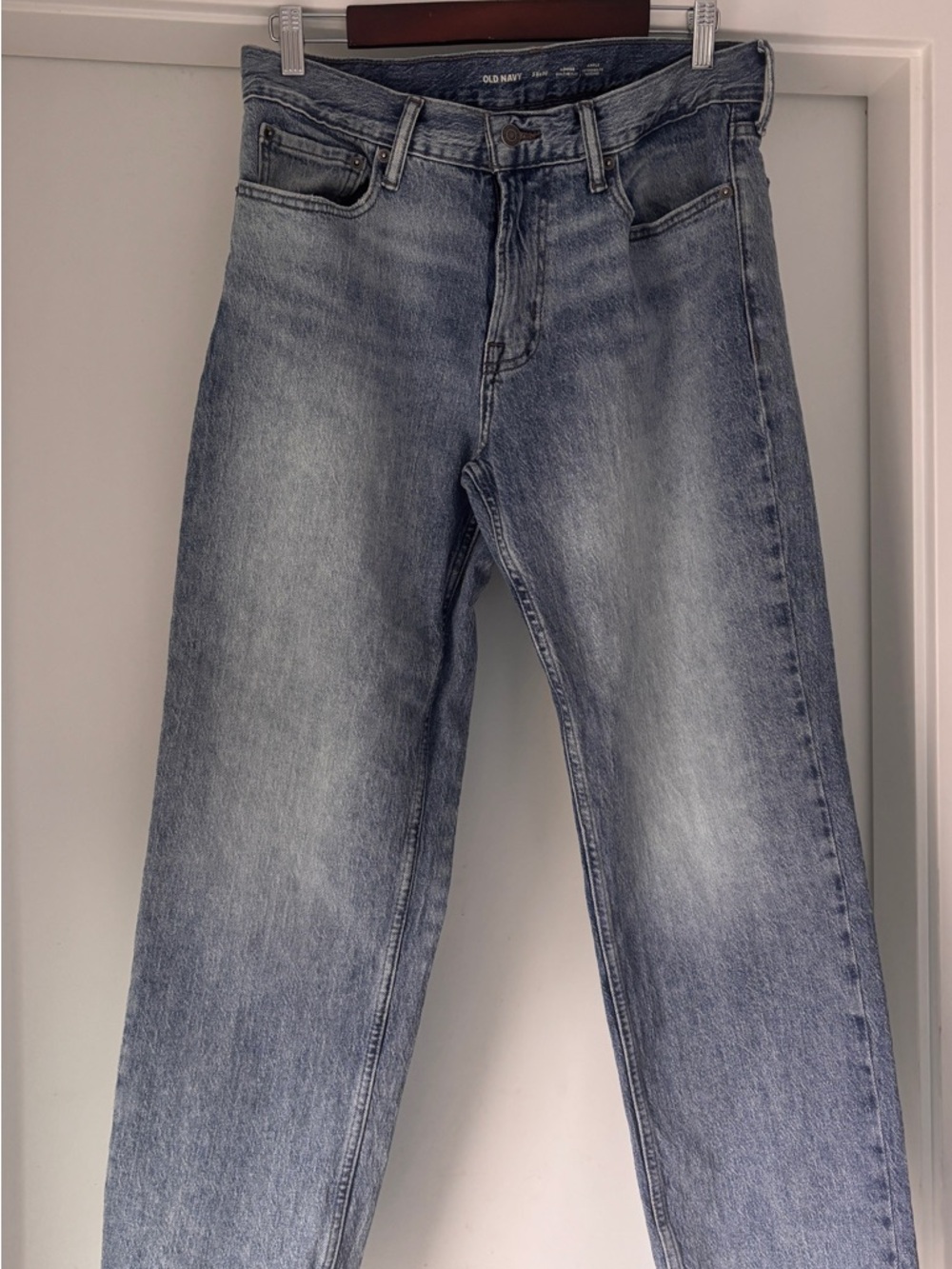 Old Navy Men's Faded Light Blue Straight Jeans